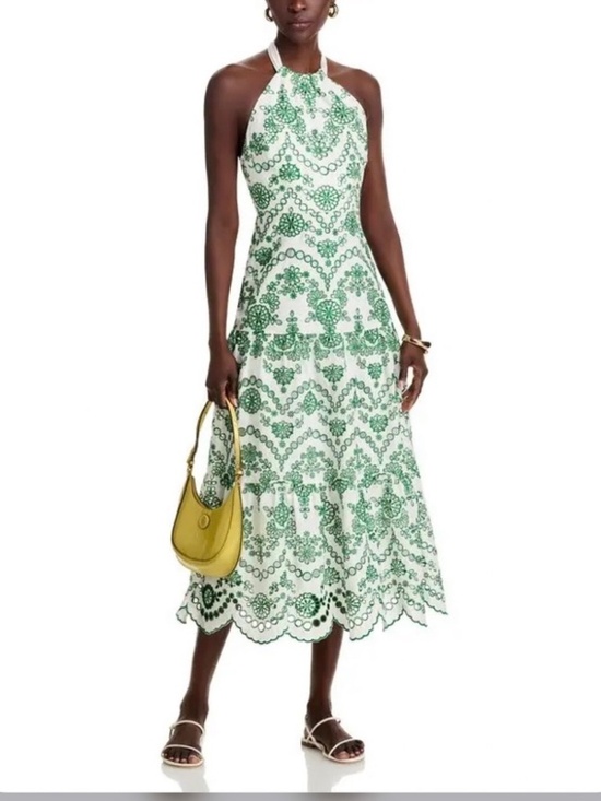 Milly Dresses & Skirts - NWT Milly Hayden Green and White Halter-Size 10